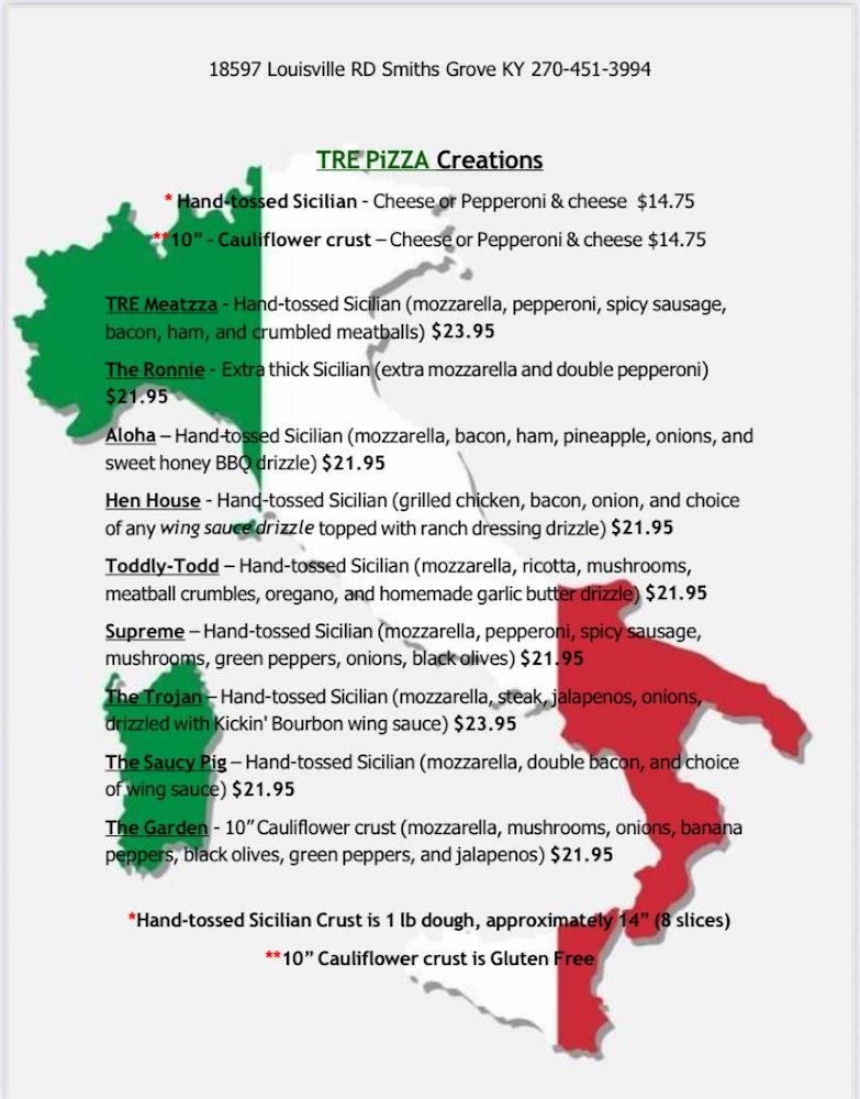 Tre Pizza Menu image 1